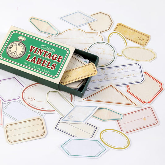 60 PCS Vintage Labels Boxed Stickers