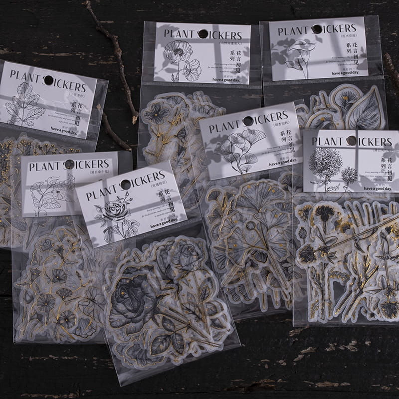 Gold Foil Floral Sticker Pack