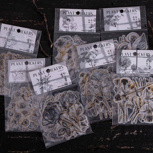Gold Foil Floral Sticker Pack