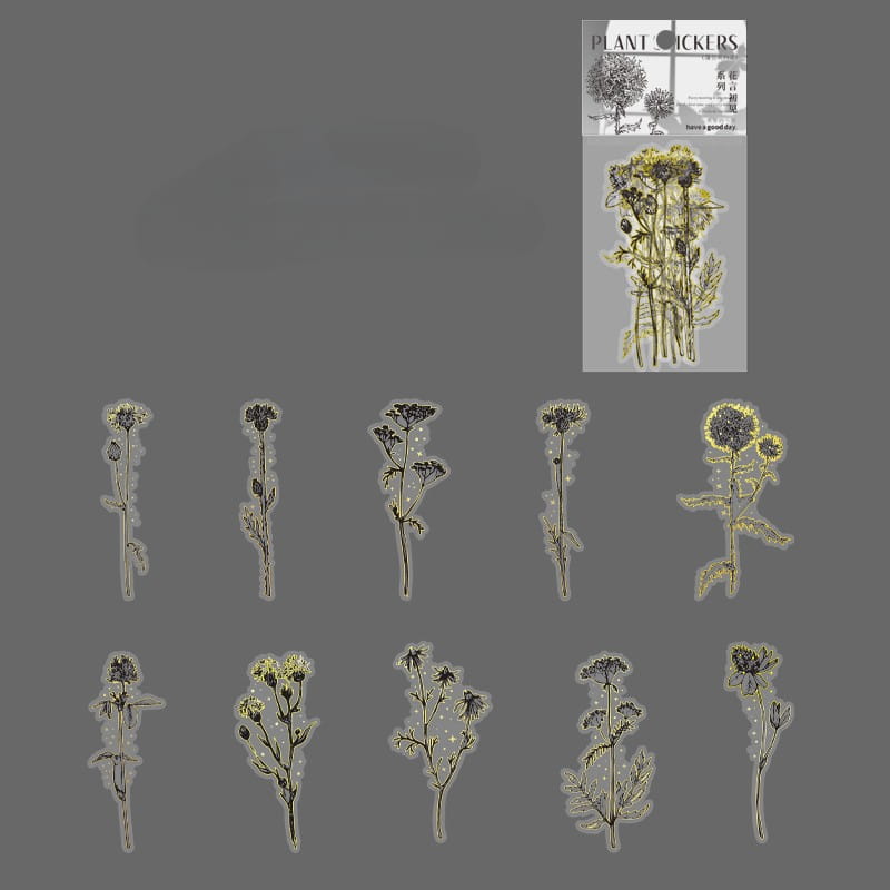 Gold Foil Floral Sticker Pack