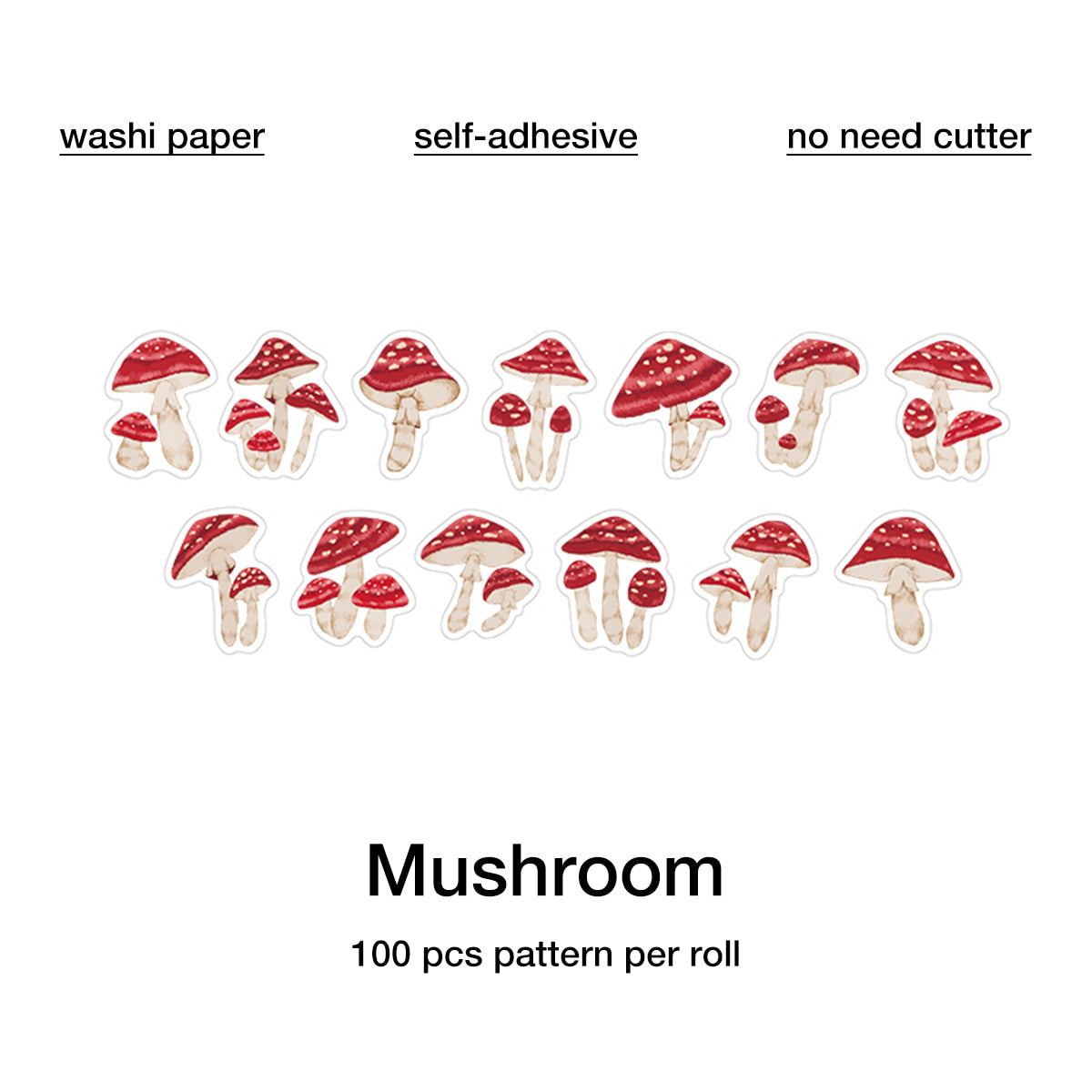 Flowers And Animals Shaped Pattern Washi Tape
