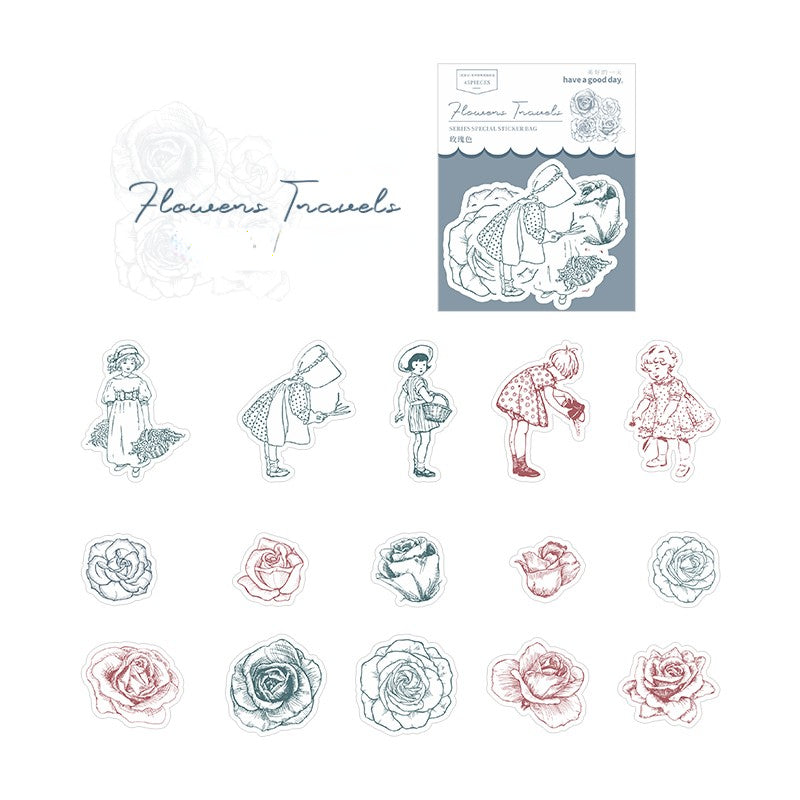 45 PCS Petals And Maiden Stickers Pack