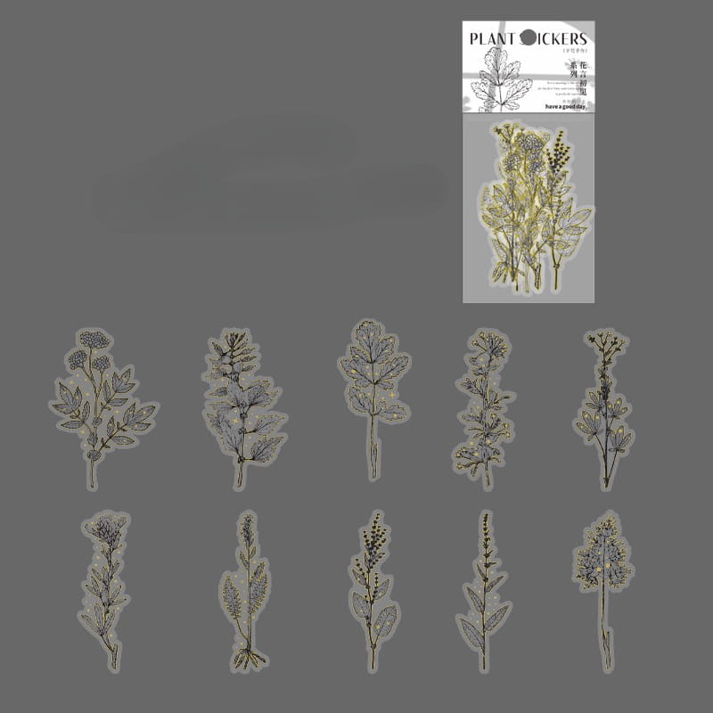 Gold Foil Floral Sticker Pack