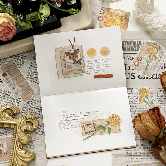 30 PCS Floral And Label Decor Stickers